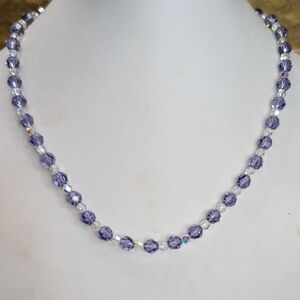 Vintage Purple AB Crystal Necklace Wrap Bracelet